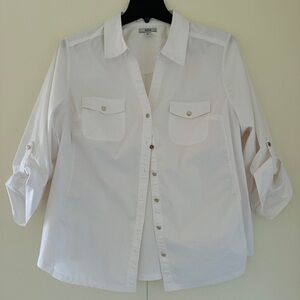 Croft & Barrow White Button-Up Shirt | 2X